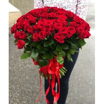 101 червона троянда 50 см