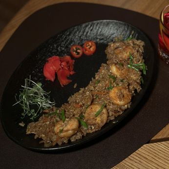 Тайський рис з креветками