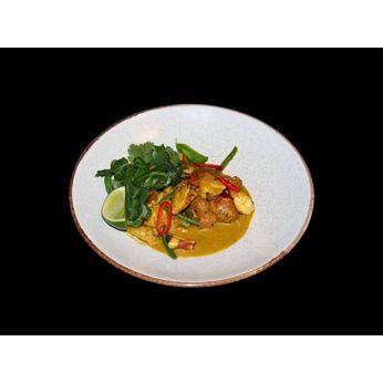 Соте з морепродуктів у соусі карі