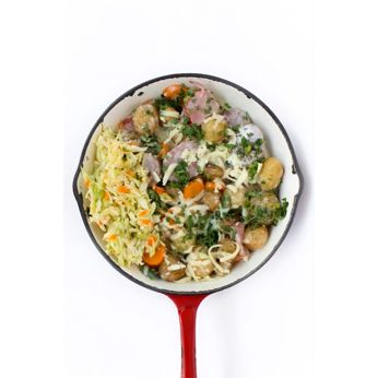 Сковорідка з картоплею, ковбаскою та беконом (500 г)