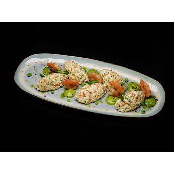 Олів’є з печених овочів з тигровими креветками (300 г)